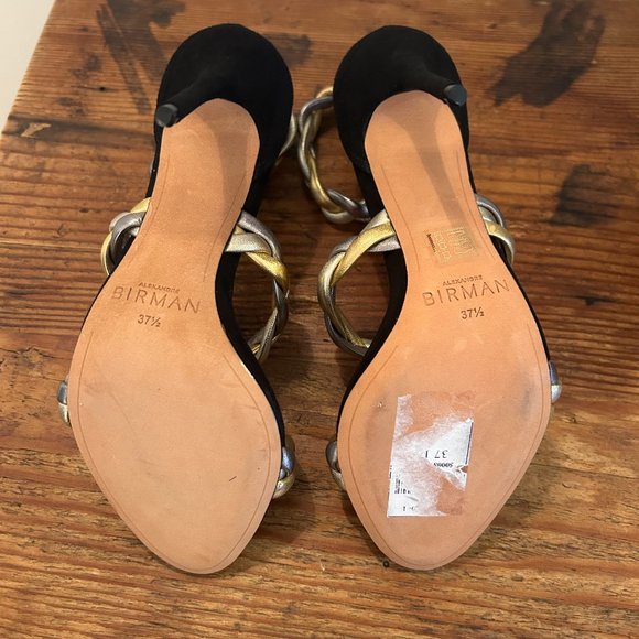 ALEXANDRE BIRMAN SELENA  Metallic Leather Braided Sandals - Picture 5 of 6